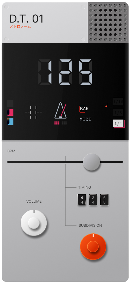 A small metronome device